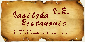 Vasiljka Ristanović vizit kartica